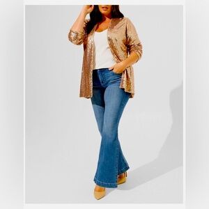 Torrid size 0 Stretch Sequin Mesh Long line Blazer